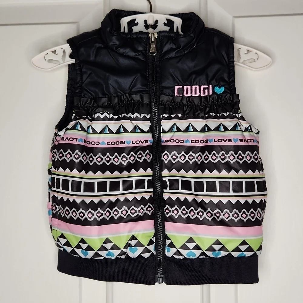 COOGI Full Zip Puffer Vest Girls Size 12M